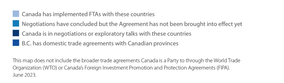 B.C. 및 캐나다 자유무역협정 표시 - 범례